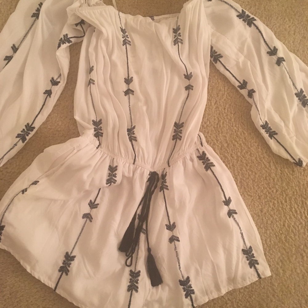 Trendy White romper with designs